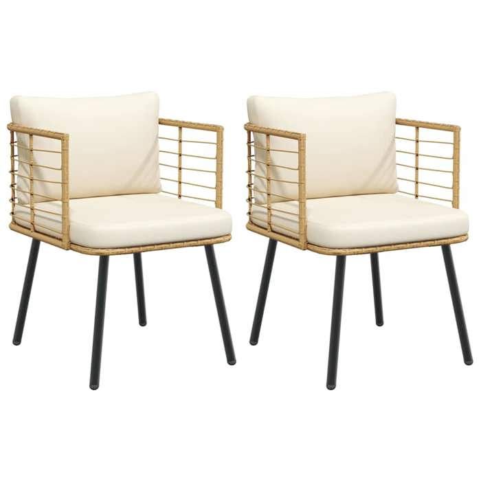 vidaXL Chaises de jardin en résine tressée - vue 2