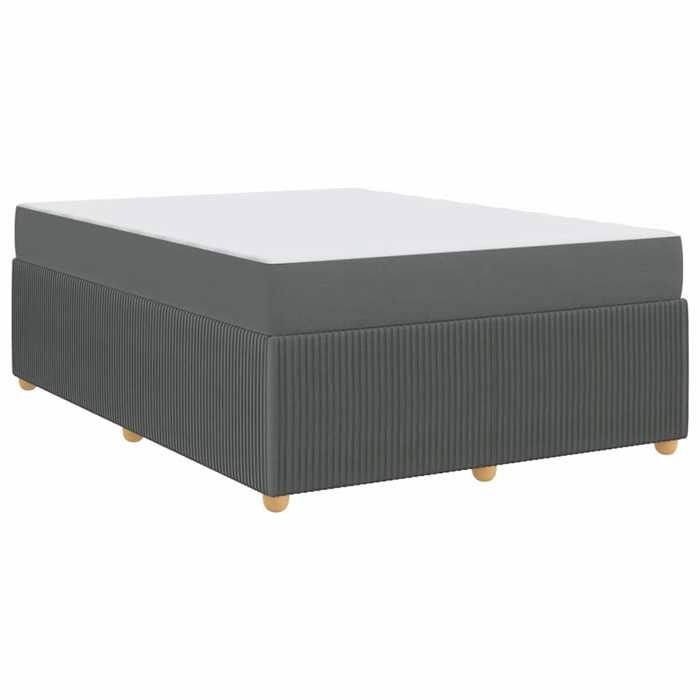Lit 2 Personnes - KENNETH - Structure de lit Adulte/enfant - - avec matelas - Gris foncé 160x200 cm - tissu LL5331