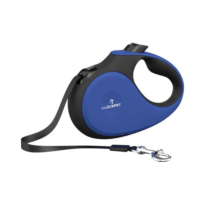 Meilleurs prix pour Laisse rétractable pour chien de 5m avec bouton de verrouillage et poignée ergonomique Taille M Glückpet