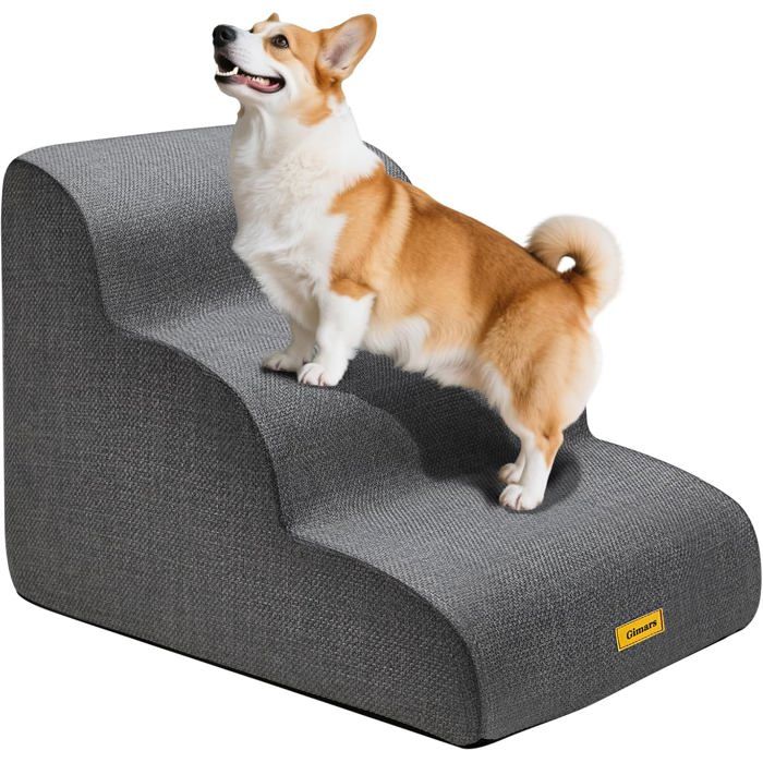 Escalier Gimars Extra Large pour Chiens en Mousse Haute Densité 30D Anti-Dérapant