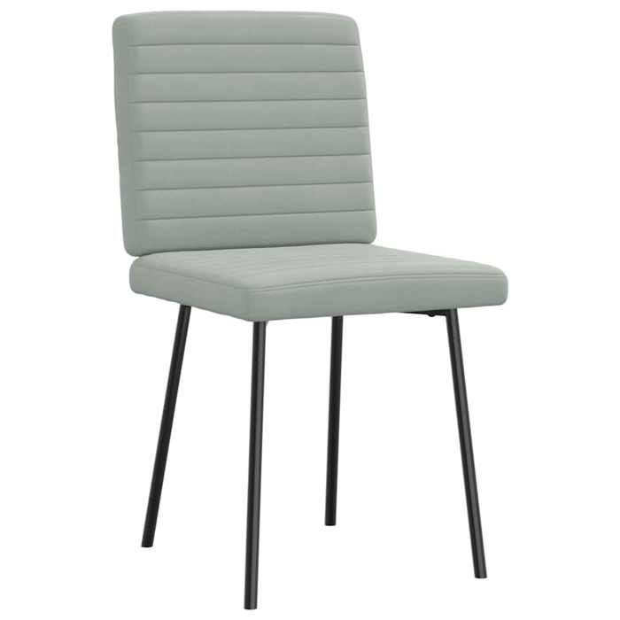 Gris Chaises de cuisine/bar - SOLOMON -[lot de 2] - Pour 2 personnes - Gris clair Velours CCC1289