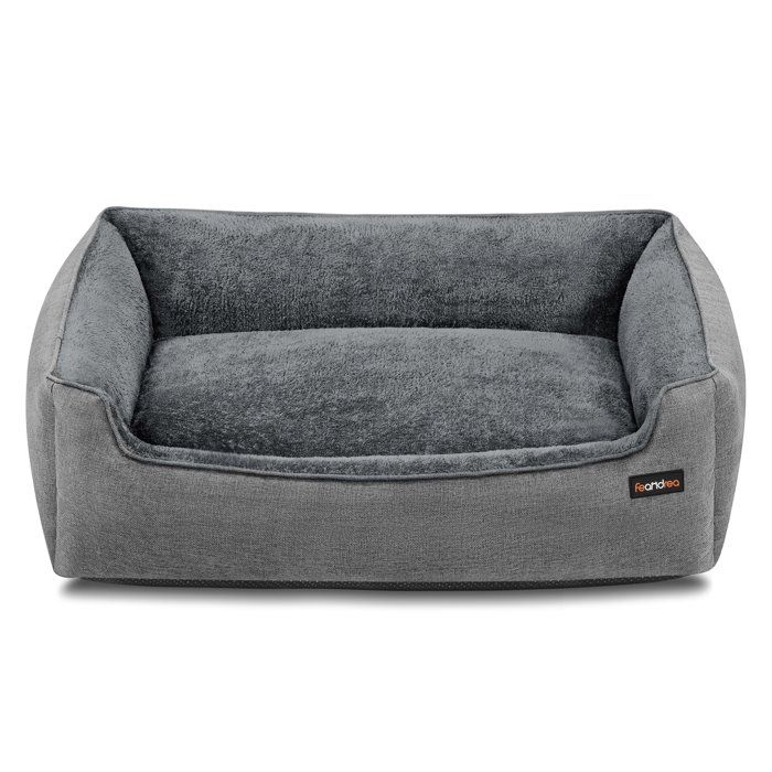 Meilleurs prix pour Panier pour Chiens Lit pour Animaux Canapé Tissu Façon Lin Bords Rehaussés Antiglisse Housse Amovible Lavable Taille XL pour