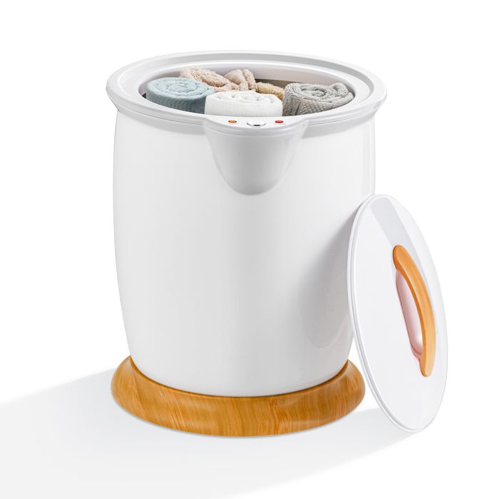 COSTWAY Chauffe Serviette Seau Chauffant 20L avec Porte-Parfum Arrêt Automatique pour Spa Température Élevée 135℃ Blanc