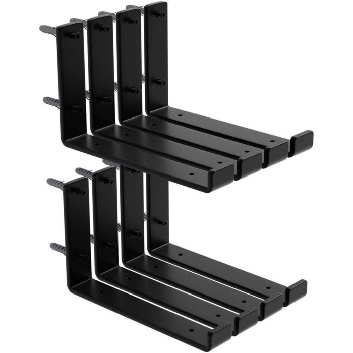 Supports détagère flottants - JIANGZHA - 115x250 mm - Acier au carbone - Style industriel - Charge 68 kg