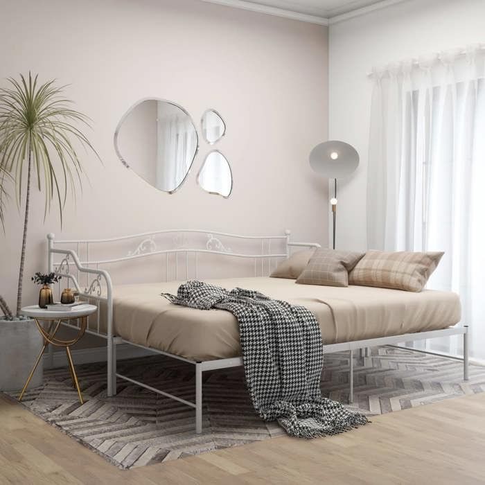 Best 2026Lit 1 places Blanc - 90x200 cm (lxL) - LEMON® - Cadre de canapé-lit extensible - sans matelas - blanc 90x200 cm 4023141