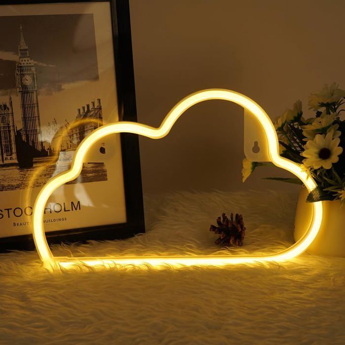 Lampe Néon LED Nuage - Décoration Murale Élégante pour Chambre et Bar