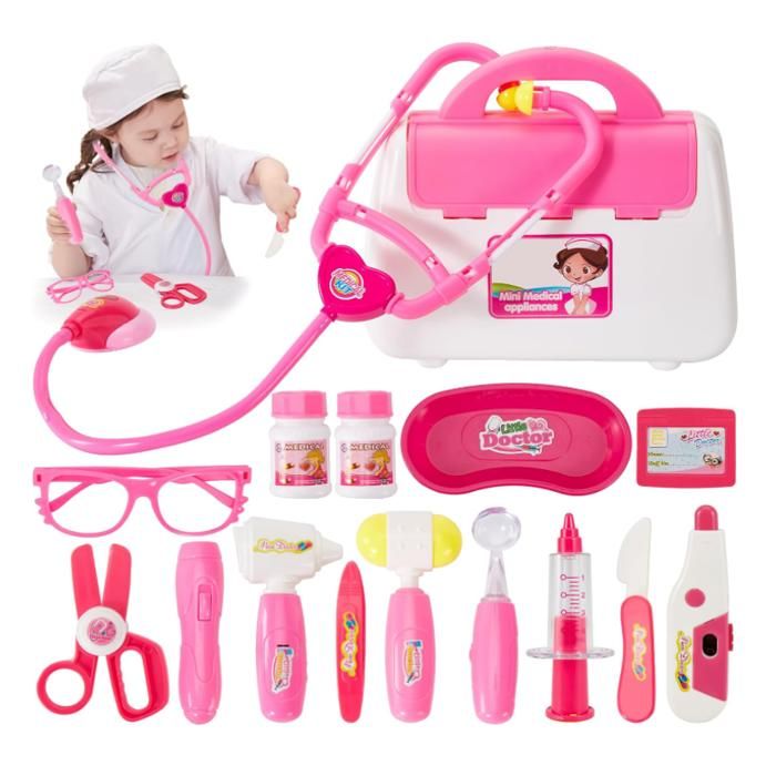 Malette Docteur Enfants, Veterinaire Enfant, Docteur avec Lumière et Son, Jouet Fille 3 Ans, Cadeau Enfant 3 Ans - Jeux - Jouets