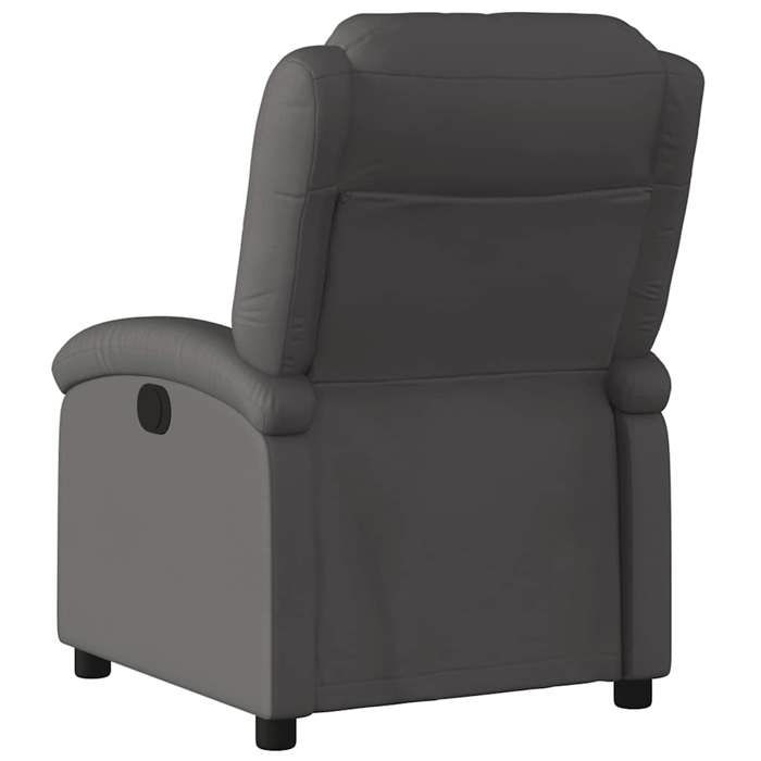 Fauteuil relax - Gris - Fauteuil inclinable - maximale : 110 kg - gris cuir véritable 71x86.5x99.5 cm F7383