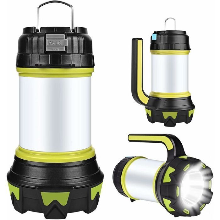 Lampe de camping LED lanterne de camping rechargeable par USB à intensité variable IP68 étanche multifonction lampe de poche de c