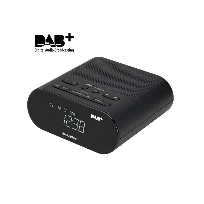 Radio réveil - New Majestic RS-116 DAB - DAB+/FM - Port USB - Écran LCD rétroéclairé