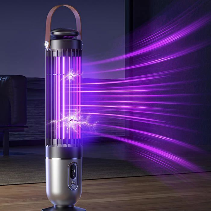 Lampe Anti Moucherons 1 Pièce Dark - UV Rechargeable Capteur Crépusculaire Tue Mouche Électrique - Intérieur Extérieur Dupcheliry