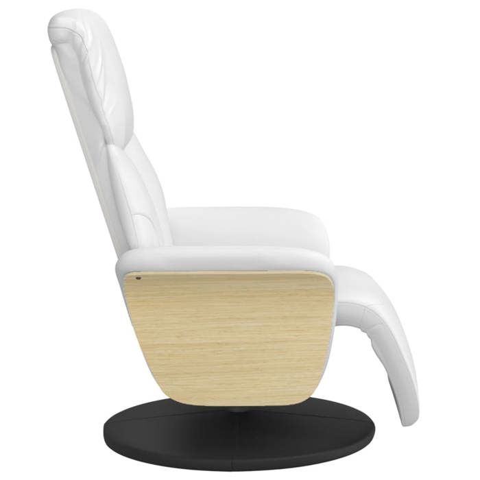 Confortable Fauteuil inclinable Chaise-sofa pour relax avec repose-pieds blanc similicuir __27163