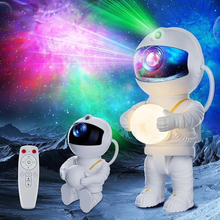 Astronaute Projecteur Galaxie LED Projecteur Ciel Etoile assis/debout Télécommande Minuterie Posture debout (câble) M