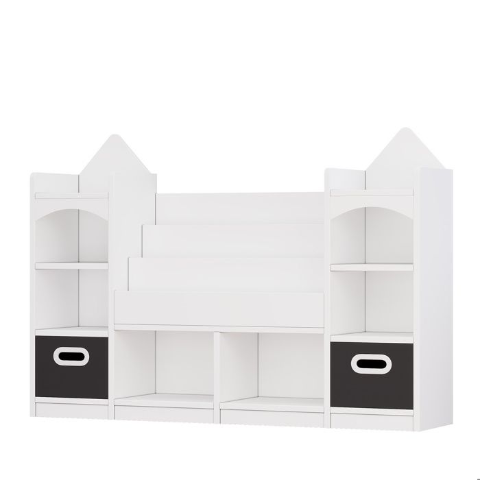 Bibliothèque enfant – meuble de rangement enfant – MDF – blanc – 130 x 30 x 90 cm