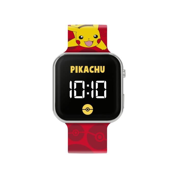 Montre LED - ACCUTIME - Pikachu - Affichage digital - Bracelet en plastique - Couleur rouge