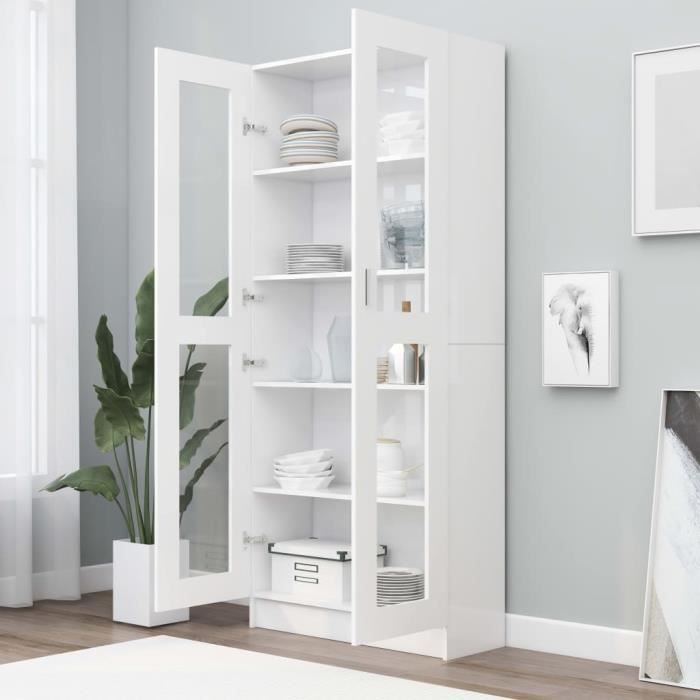 AKOZON Armoire à vitrine Blanc 825x305x1855 cm Aggloméré - AKO7867917009679