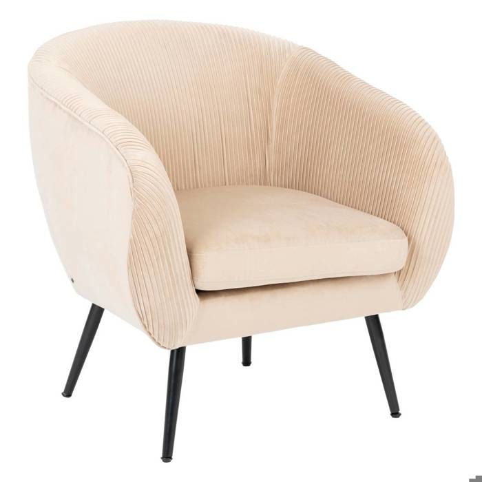 Fauteuil Solaro velours beige - Atmosphera Créateur dintérieur