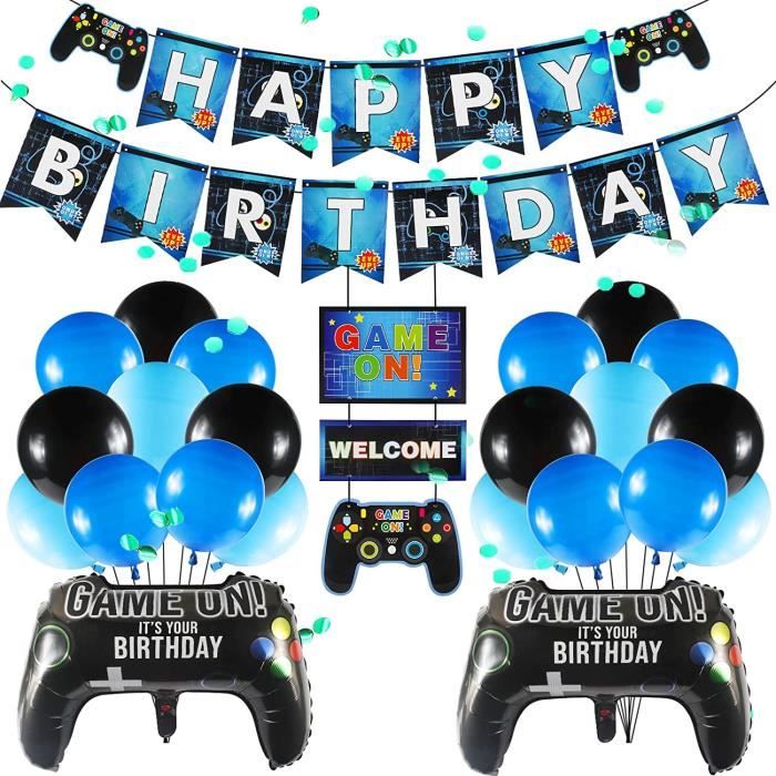 Décoration de fête d'anniversaire sur le thème du jeu vidéo, ballon de  console de jeu, geek gamer, assiette de couverture, tasse, paille minérale  - AliExpress