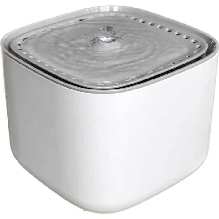 Fontaine à Eau Automatique pour Animaux de Compagnie - Filtre Intégré - Eau Courante - 2 Filtres Inclus - 3L - Blanc/Gris