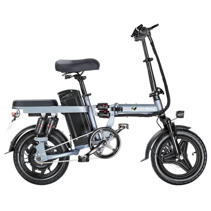 Vélo Électrique Honey Whale S6 Pro 14*2.125 Pouces Pneu 350W Moteur Sans Balais 48V 15Ah Batterie 45-55km d'Autonomie