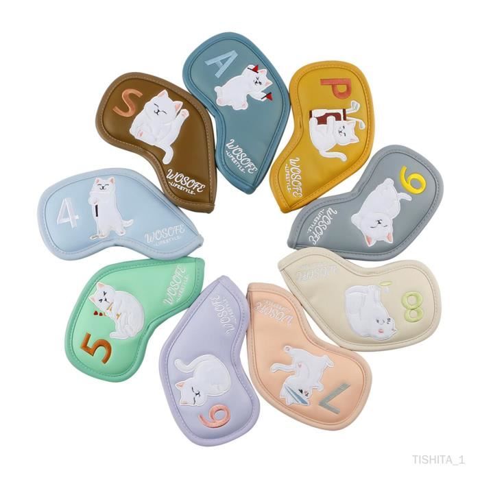 Couvre-têtes De Fer De Golf, 10 Pièces, Protecteur De Club De Golf à Fermeture éclair En