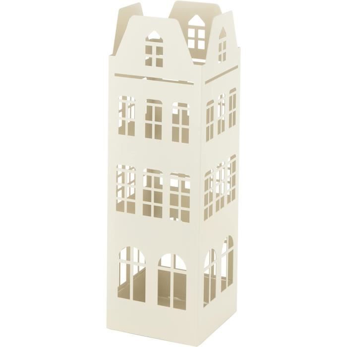 Porte-Parapluie Carré Wet - Design Moderne Blanc - 51,5x26x26 Cm - Pour Entrée, Bureau - Fabriqué En Espagne