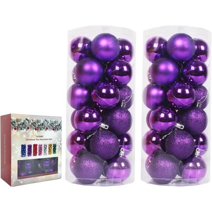 Lot De 48 Boules De Noël De 3 Cm,Boule De Noël En Plastique,Boules De