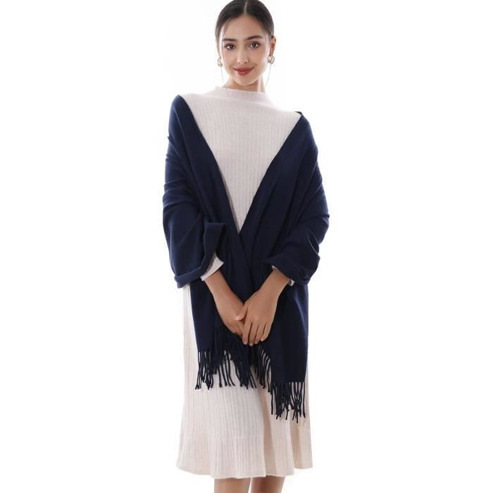 Écharpe Châle 100% Pashmina 2 Plis, Qualité Top, Couleur Orange Corail (neuve)