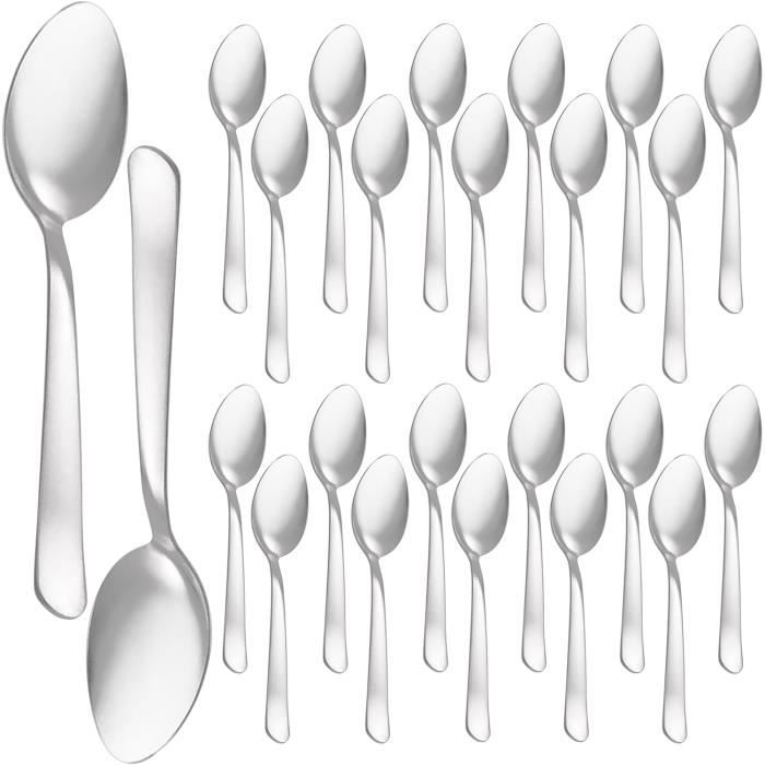 Bblie Lot De 12 Cuillères à Soupe En Acier Inoxydable – Cuillères De Table Miroir – Idéales Soupe, Riz, Céréales