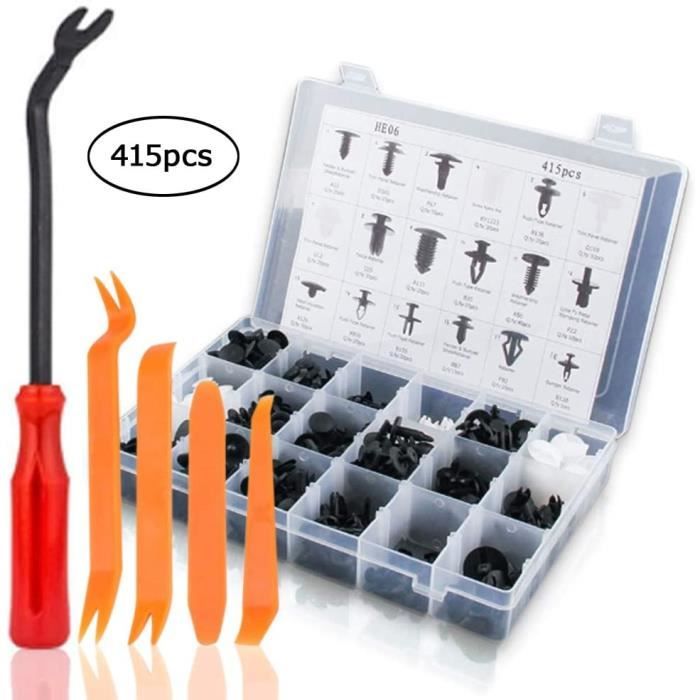 Kit De 190 Clips Auto Universels - Rivets Plastique Pour Pare-chocs Et Portières