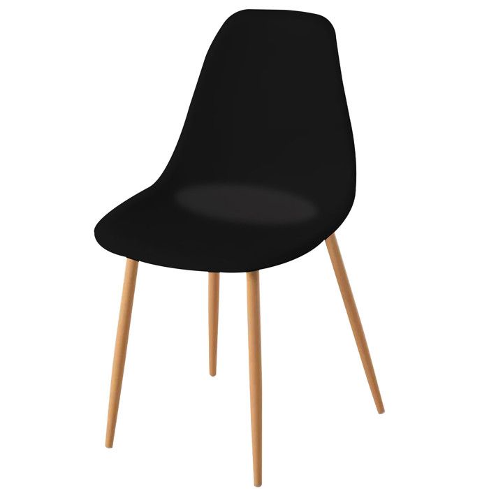 Chaise bois et plastique noir 45x48x85cm Chaise bois et plastique noir 45x48x85cm