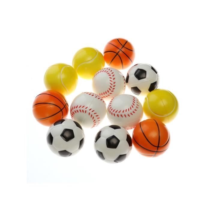 TOYANDONA 12 Pcs Mousse Balles de Sport Football Basket-Ball Baseball Balle de Tennis Intérieur Extérieur Balles de Sport pour Les Tout-Petits Et Les Enfants Parfait pour Les Petites