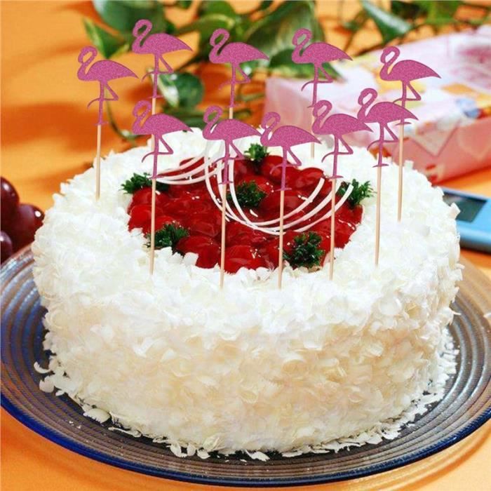 10 Pcs Vin Rouge Flamant Papier Gateau Insertion Carte Toppers Decoration D Anniversaire De Mariage Halloween Party Favors Cdiscount Maison