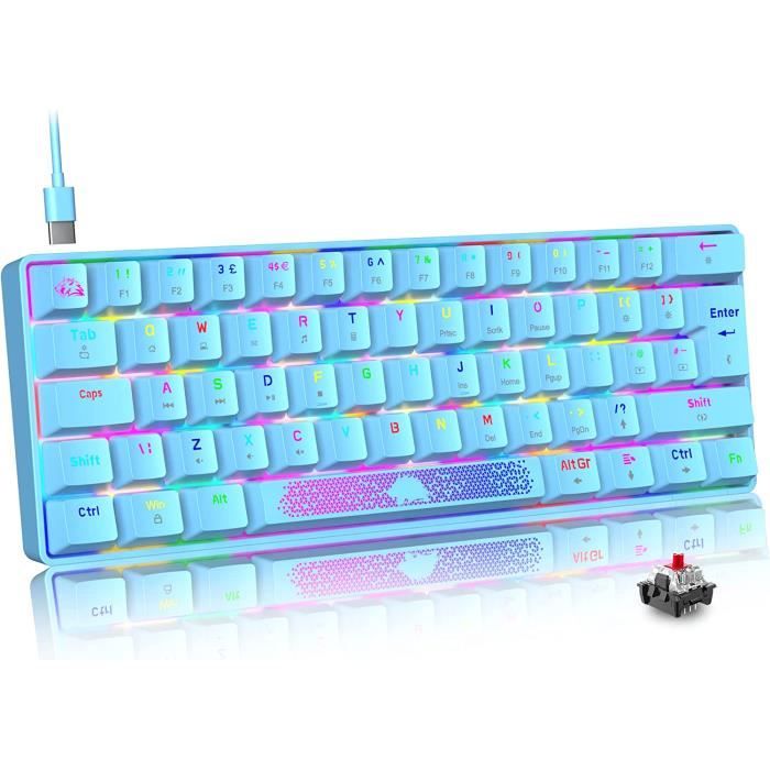 Clavier Fidget RVB Portable – Anti-Stress Multicolore, Porte-Clés Léger, PC Durable