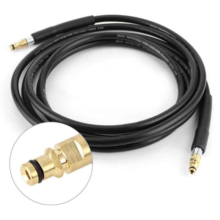 Tuyau Haute Pression 40 MPa / 5800 PSI – Flexible Renforcé Caoutchouc Noir Pour Nettoyeur Kärcher K2 K3 K4 K5 – 6m/8m/10m/15m