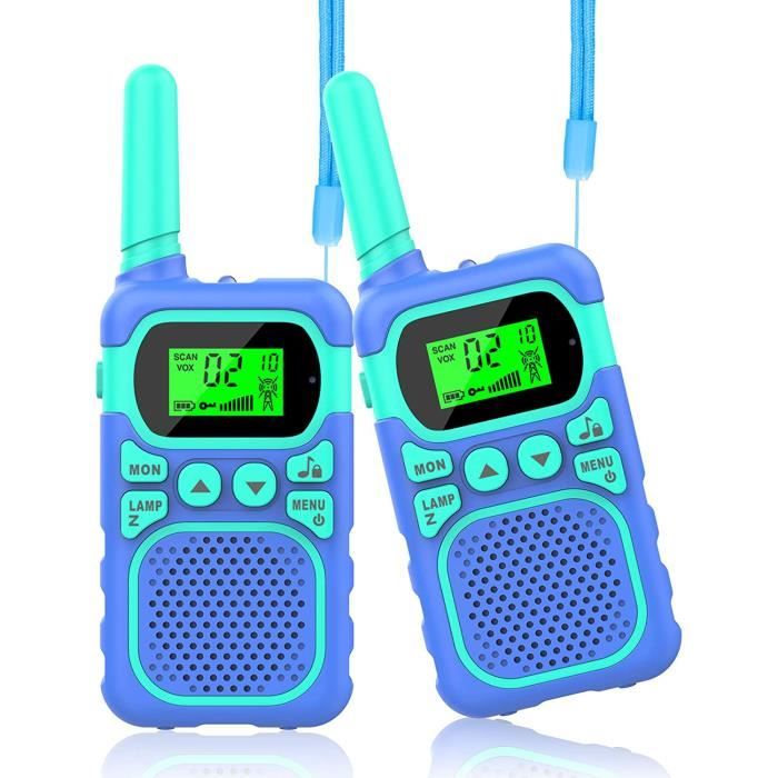 Talkies Walkies Enfants Radio à 2 Voies avec 8 Canaux, Lampe de Poche