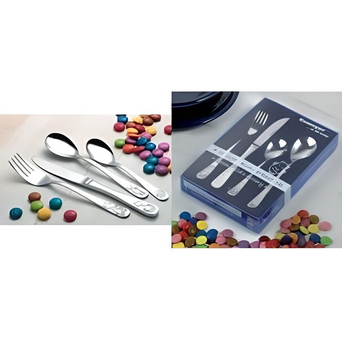 Couverts pour enfants BAMBINO - Esmeyer - 4 pièces - Acier inoxydable - Compatible lave-vaisselle