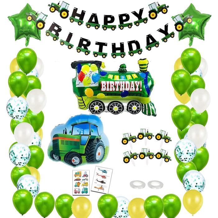 Deco Anniversaire Garcon Ballon Decoration Anniversaire Decoration De Fete D Anniversaire De Chantier De Construction 1 2 3 410 An Cdiscount Maison