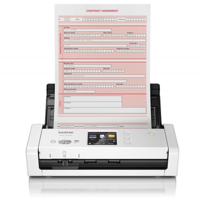 Scanner de documents Brother ADS-1700W - Blanc - Numérisation automatique - Impression recto-verso automatique