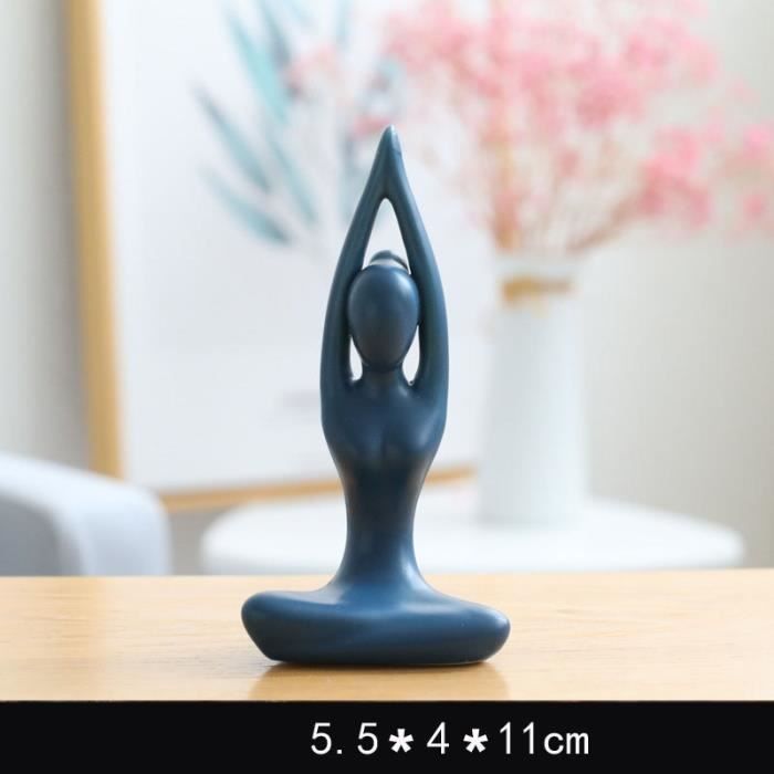 Statuette Céramique Grenouille En Yoga - Décoration De Table Mignonne Et Créative - Pour Bureau, Maison, Salon De Thé