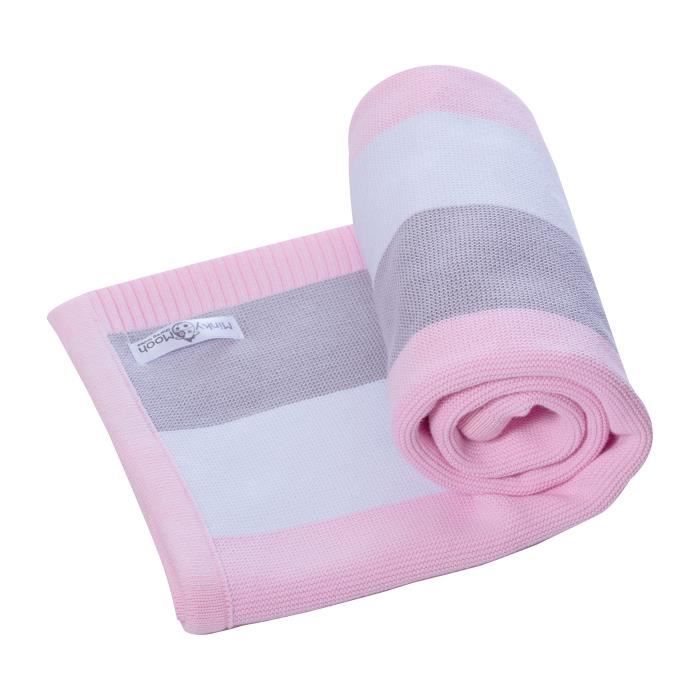 Couverture Bebe En 100 Coton Bio Ideal Comme Lot De Puck Plaid Ou Couverture Plaid Couverture Tricotee 90 X 70 Cm Rose Cdiscount Puericulture Eveil Bebe