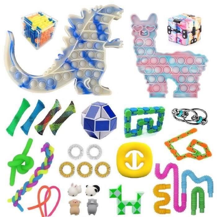 12 Jouets D'agitation Anti-stress - Anneaux En Silicone Pour Enfants Et Adultes, Aide à La Concentration - 9