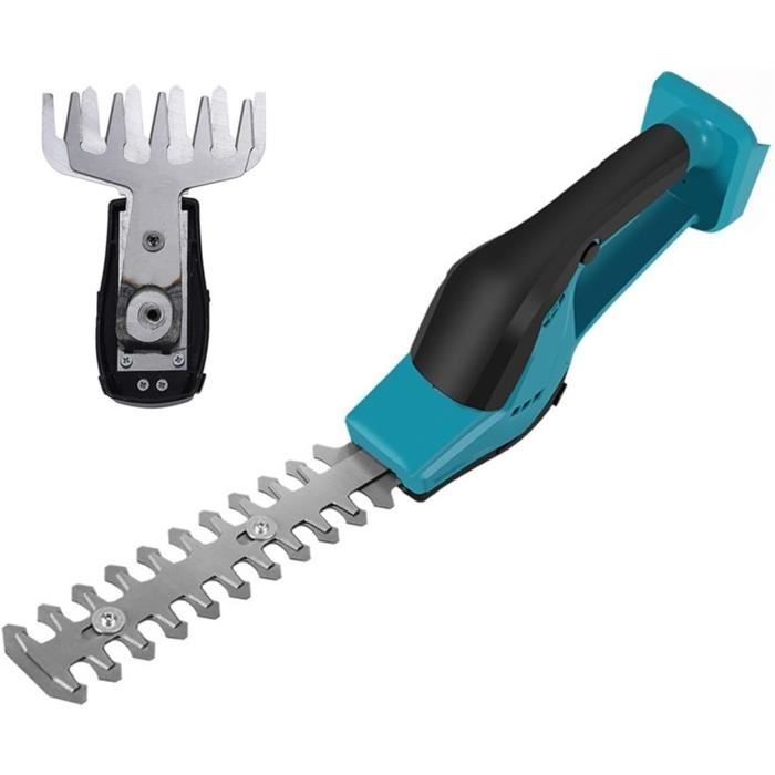 Taille-Haie 2 En 1 Électrique Sans Fil 21V Avec Batterie Double - Taille Arbuste + Coupe Herbe Léger Pour Jardin - 4