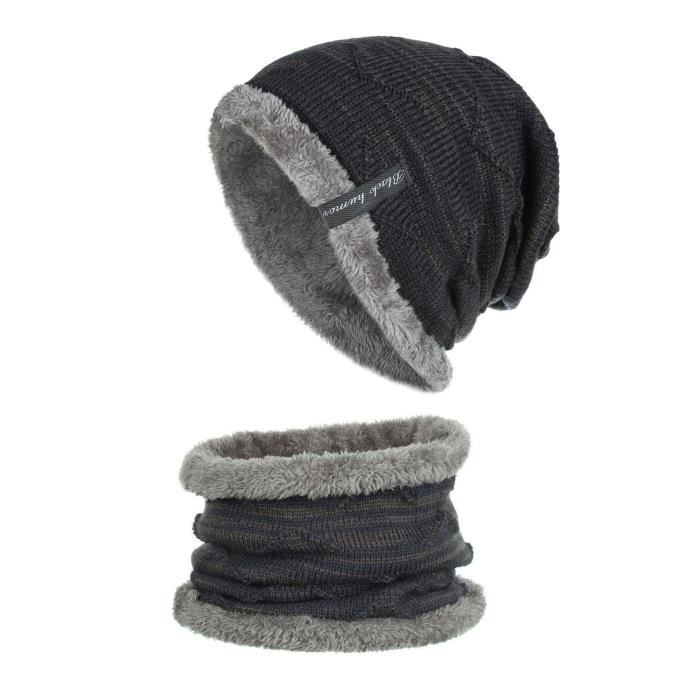 Ensemble Bonnet Et Écharpe 2 En 1 Femme Hiver - Cache-cou Épais, Protection Oreilles, Taille Unique - 13
