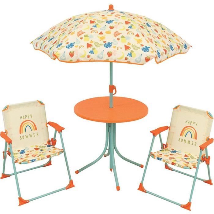 Fun House Mobilier De Jardin - FUN HOUSE - Chaise Pliante Gabby Et La Maison Magique H 53 X L 38 5 X P 37 5 Cm Avec Parasol 65 Cm