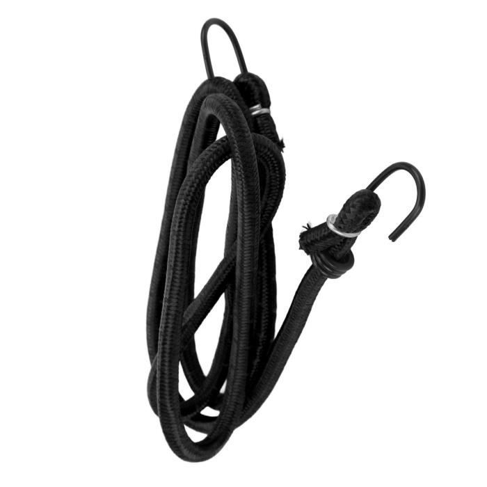10m Corde Élastique Câble Noir avec 8 Crochets Tendeur Sandow 8mm