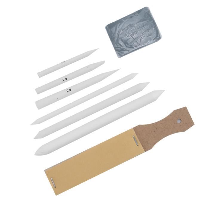 Kit De 17 Outils D'estompe Pour Dessin - Estompes Double Pointe, Tortillons, éponges Et Taille-crayon