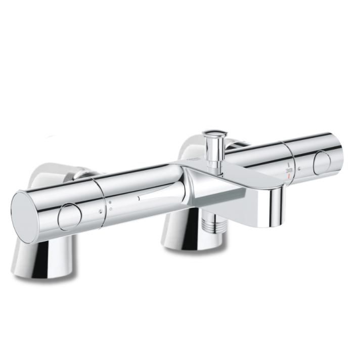 Mitigeur baignoire thermostatique GROHE Precision Get + Colonnettes Luxe chromé