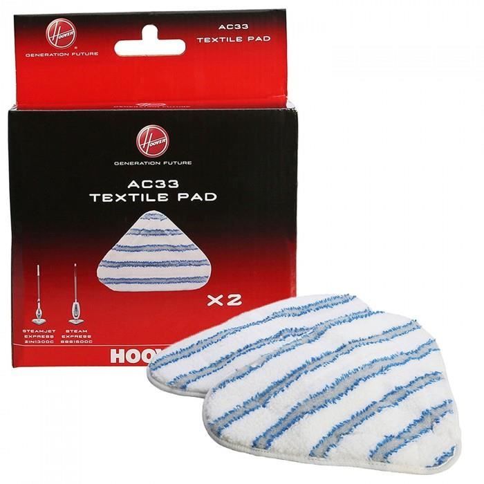 PATINS x2 EN TOILE MICROFIBRE AC33 POUR NETTOYEUR VAPEUR SteamJet HOOVER * 35601658 - SteamJet S2IN1