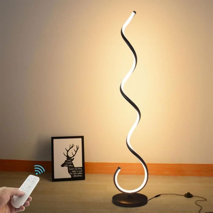 HOUZEE Lampadaire en spirale, Lampadaire LED 3 couleurs Dimmable avec  télécommande, lampe à pie pour salon, chambre, bureau - Noir - Cdiscount  Maison